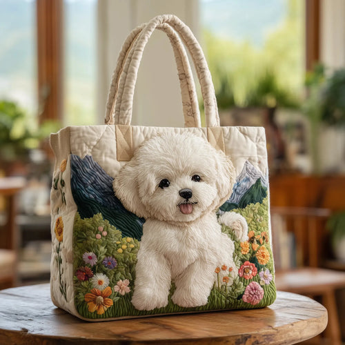 BRUNEL PARIS | Sac matelassé artisanal motif chiens