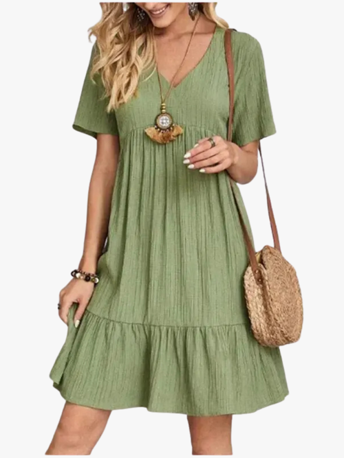 BRUNEL PARIS | ROBE D'ÉTÉ ÉLÉGANTE À MANCHES COURTES POUR FEMME