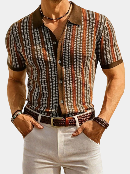 BRUNEL PARIS | POLO MAILLE CHEVRON POUR HOMME