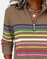 BRUNEL PARIS | PULL RAYÉ À FERMETURE ÉCLAIR POUR FEMMES