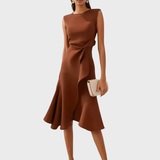 BRUNEL PARIS | Robe Midi Asymétrique Drapée