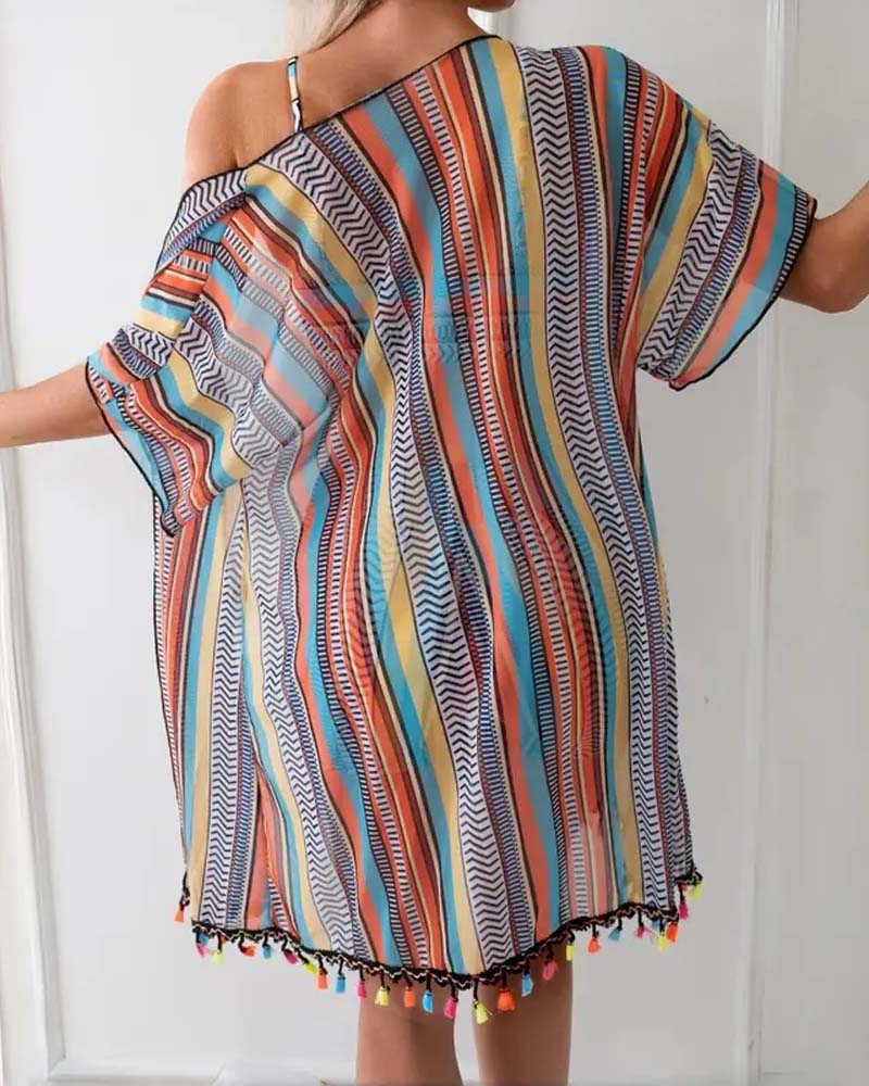 ENSEMBLE TANKINI IMPRIMÉ AVEC COUVRANT POUR FEMME