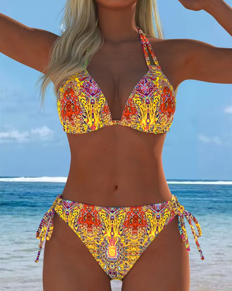 ENSEMBLE TANKINI IMPRIMÉ MULTICOLORE POUR FEMME