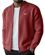 BRUNEL PARIS | Veste Zippée Côtelée Homme, Col Montant Stretch