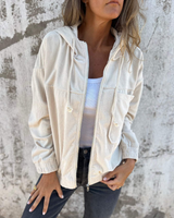BRUNEL PARIS | VESTE À CAPUCHE EN VELOURS CÔTELÉ POUR FEMME