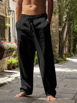BRUNEL PARIS | PANTALON LÉGER EN LIN AVEC CORDON