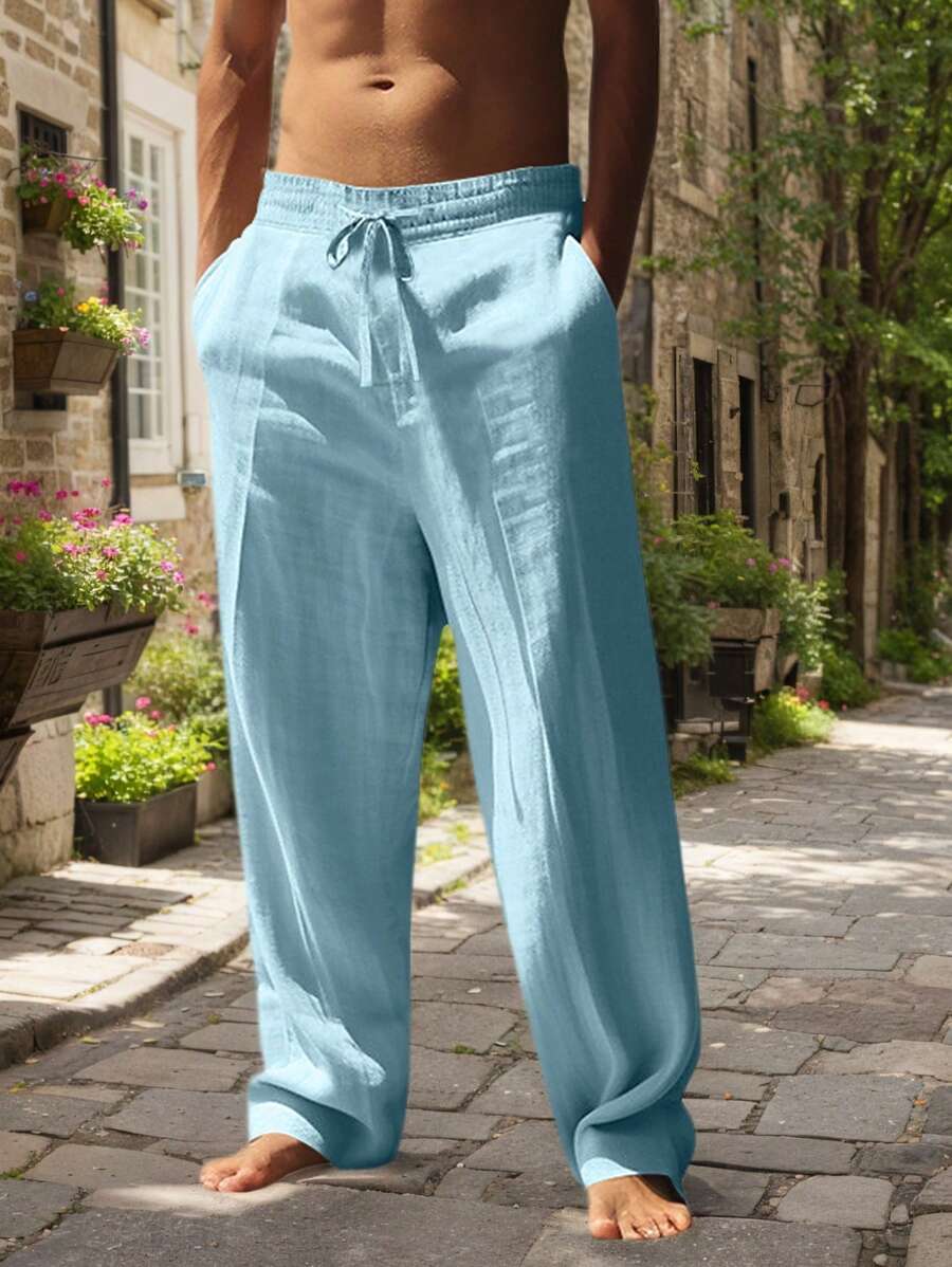 BRUNEL PARIS | PANTALON LÉGER EN LIN AVEC CORDON