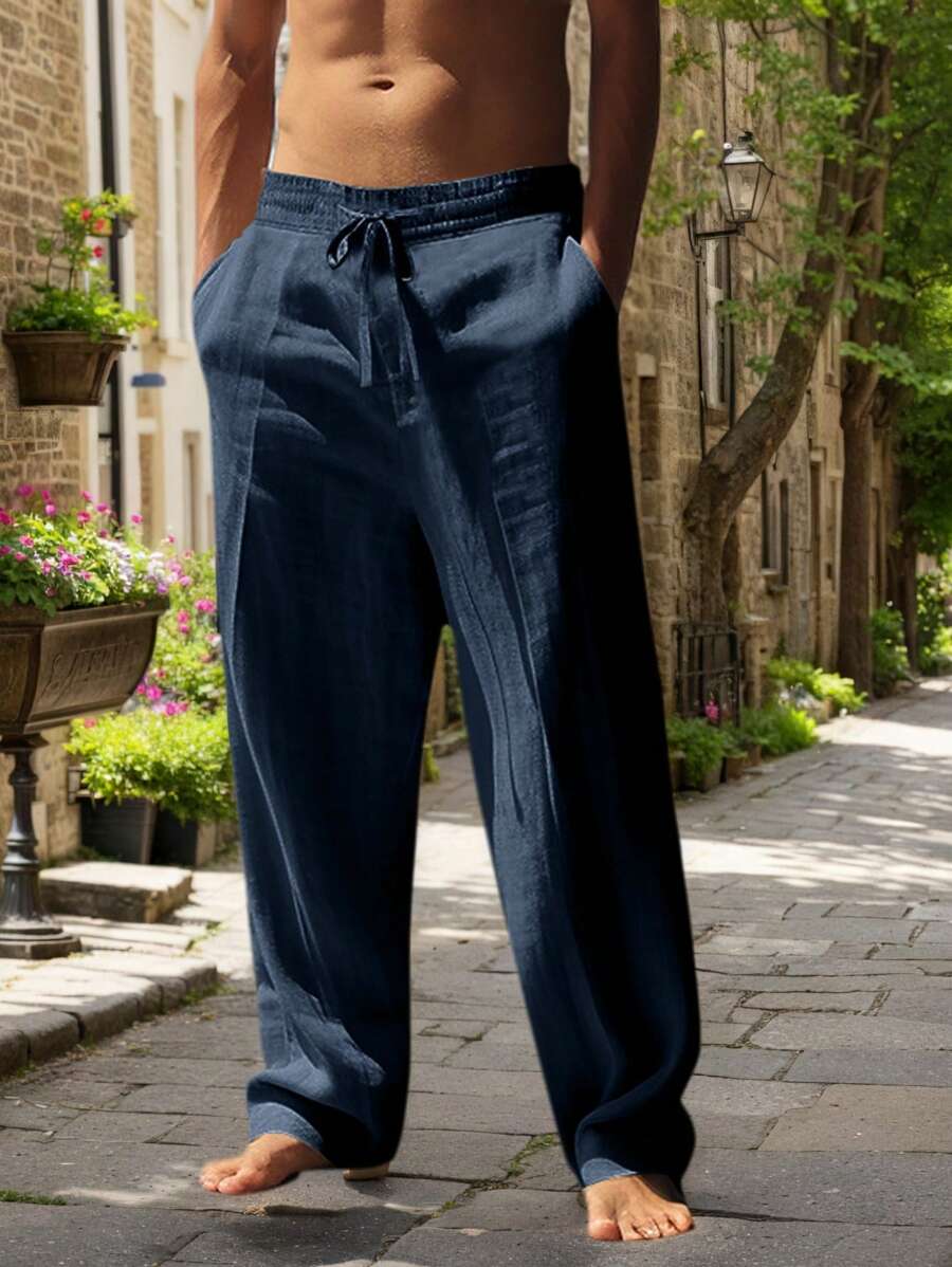 BRUNEL PARIS | PANTALON LÉGER EN LIN AVEC CORDON