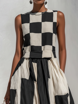 BRUNEL PARIS | Robe Maxi sans Manches avec Panneau Contrastant