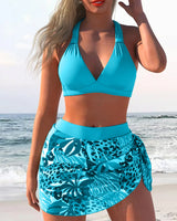 ENSEMBLE TANKINI IMPRIMÉ VERT POUR FEMME