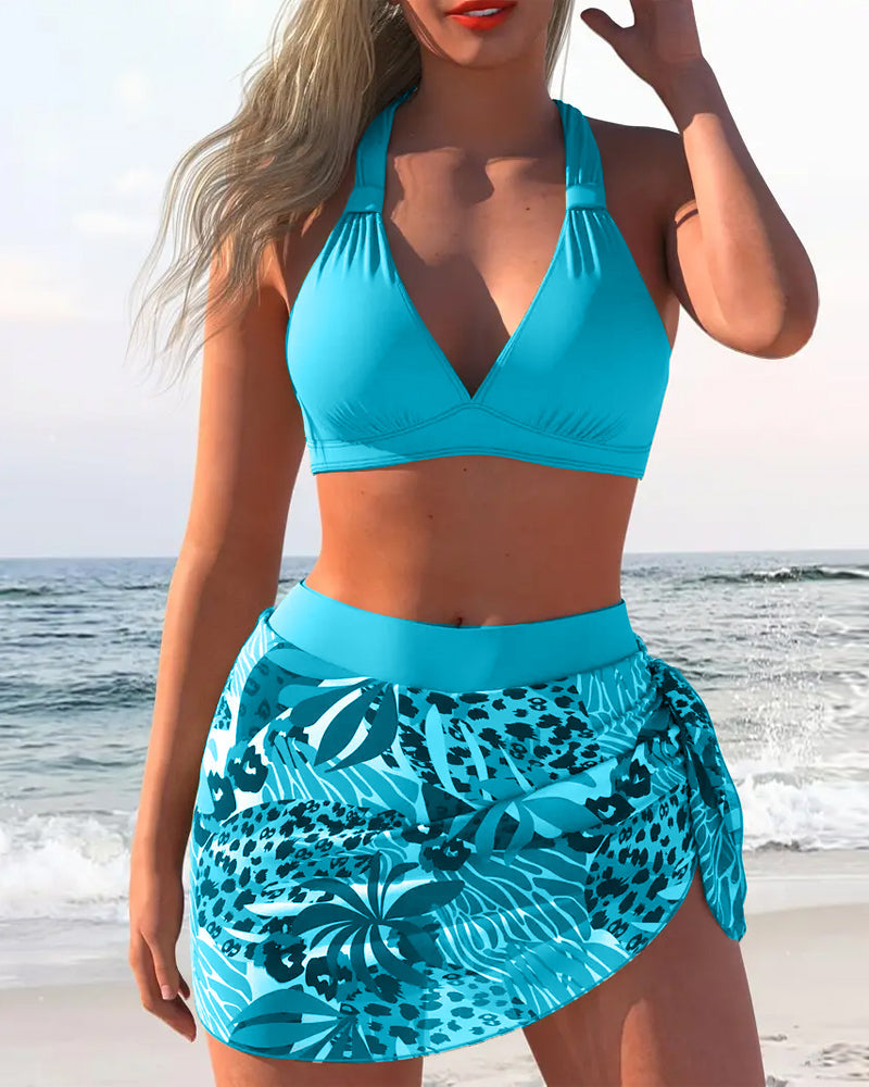 ENSEMBLE TANKINI IMPRIMÉ VERT POUR FEMME