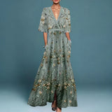 BRUNEL PARIS | Robe Maxi Élégante à Imprimé Floral