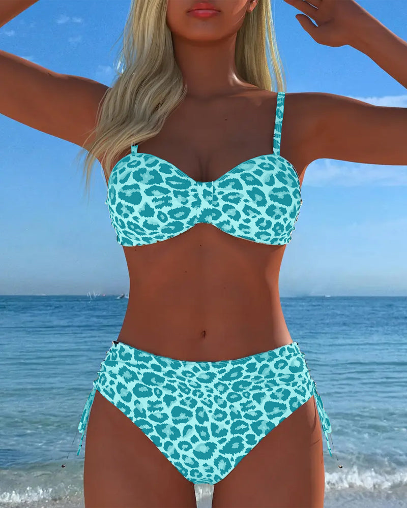 ENSEMBLE TANKINI IMPRIMÉ LÉOPARD POUR FEMME