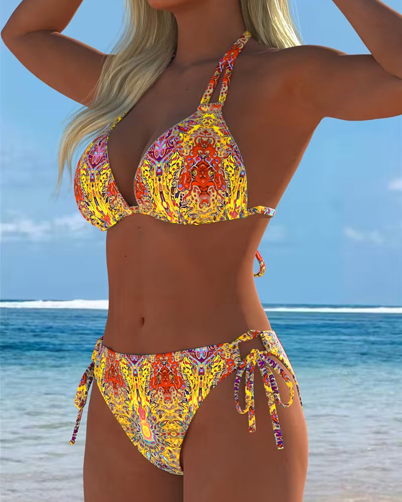ENSEMBLE TANKINI IMPRIMÉ MULTICOLORE POUR FEMME
