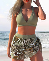 ENSEMBLE TANKINI IMPRIMÉ VERT POUR FEMME