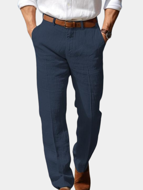 BRUNEL PARIS | PANTALON HOMME LUXE EN LIN PREMIUM (AVEC PASSANTS POUR CEINTURE)