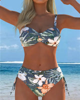 ENSEMBLE TANKINI IMPRIMÉ TROPICAL POUR FEMME