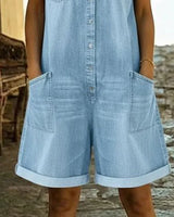BRUNEL PARIS | Combinaison en jean avec boutonnage frontal