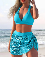 ENSEMBLE TANKINI IMPRIMÉ VERT POUR FEMME