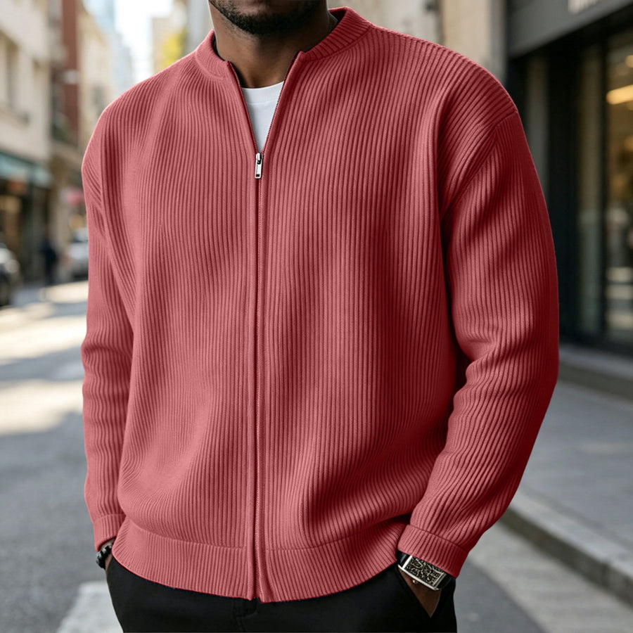 BRUNEL PARIS | Veste Zippée en Velours Côtelé pour Homme — Rouge