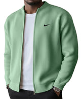 BRUNEL PARIS | Veste Zippée Côtelée Homme, Col Montant Stretch