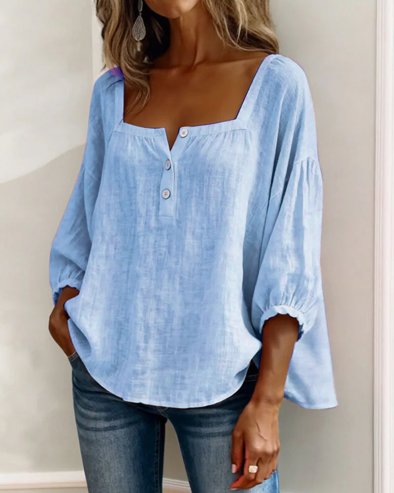 BRUNEL PARIS | BLOUSE À COL CARRE POUR FEMMES