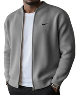 BRUNEL PARIS | Veste Zippée Côtelée Homme, Col Montant Stretch