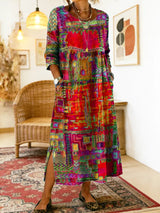 BRUNEL PARIS | Robe en Denim avec Patchwork Ethnique