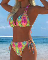ENSEMBLE TANKINI IMPRIMÉ MULTICOLORE POUR FEMME