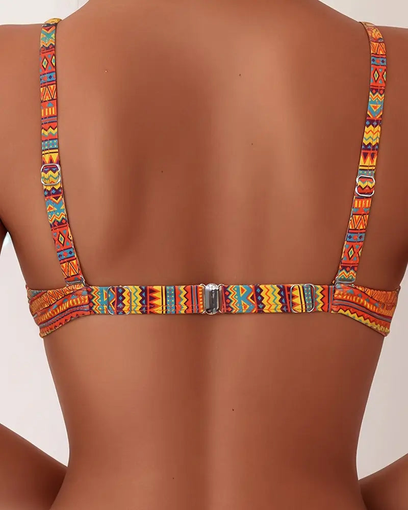 ENSEMBLE TANKINI IMPRIMÉ ETHNIQUE POUR FEMME