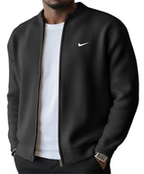 BRUNEL PARIS | Veste Zippée Côtelée Homme, Col Montant Stretch