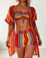 ENSEMBLE TANKINI IMPRIMÉ AVEC COUVRANT POUR FEMME