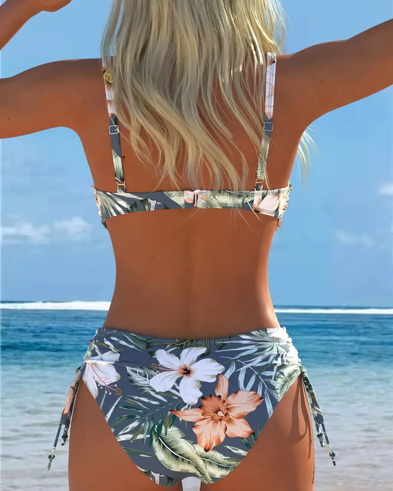 ENSEMBLE TANKINI IMPRIMÉ TROPICAL POUR FEMME
