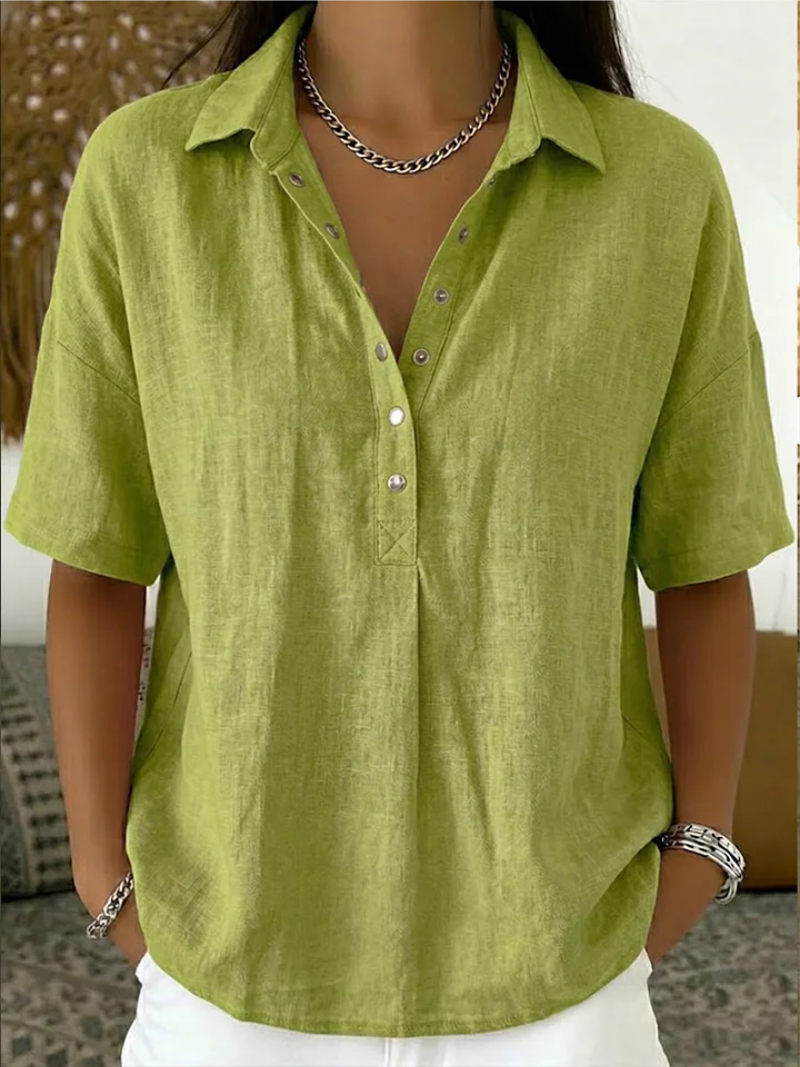 BRUNEL PARIS | BLOUSE À COL EN V AVEC BOUTONS POUR FEMMES