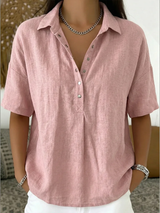 BRUNEL PARIS | BLOUSE À COL EN V AVEC BOUTONS POUR FEMMES