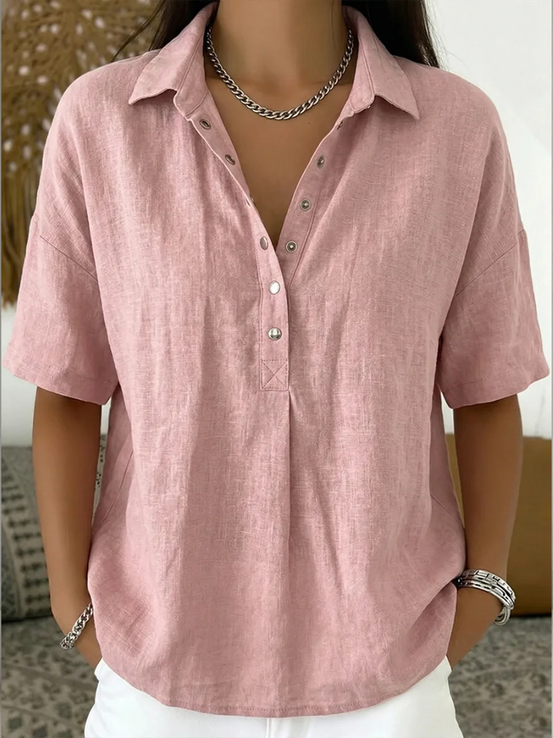 BRUNEL PARIS | BLOUSE À COL EN V AVEC BOUTONS POUR FEMMES