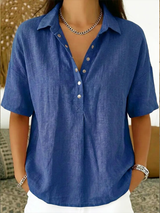 BRUNEL PARIS | BLOUSE À COL EN V AVEC BOUTONS POUR FEMMES