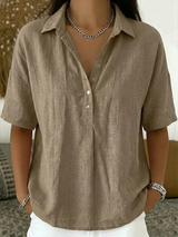 BRUNEL PARIS | BLOUSE À COL EN V AVEC BOUTONS POUR FEMMES