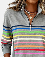 BRUNEL PARIS | PULL RAYÉ À FERMETURE ÉCLAIR POUR FEMMES