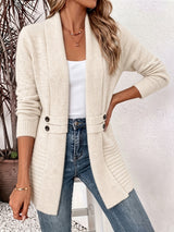 BRUNEL PARIS | Cardigan Femme Élégant - Devant Ouvert & Taille Cintrée