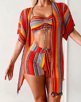ENSEMBLE TANKINI IMPRIMÉ AVEC COUVRANT POUR FEMME
