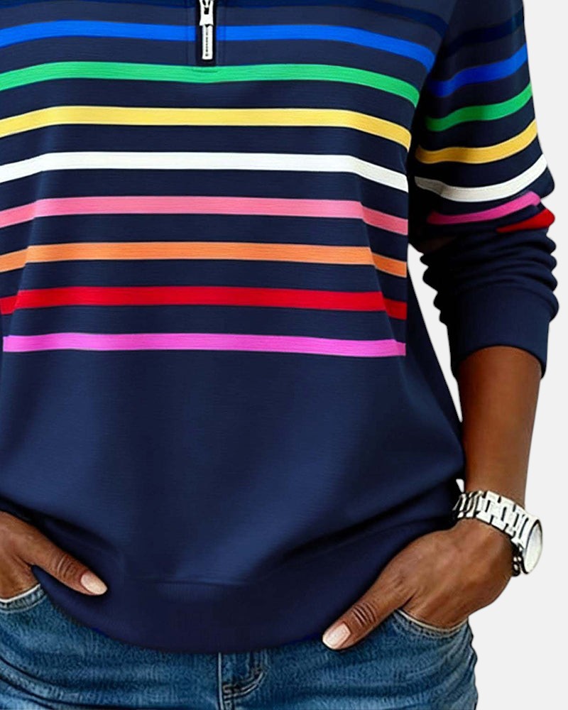 BRUNEL PARIS | PULL RAYÉ À FERMETURE ÉCLAIR POUR FEMMES