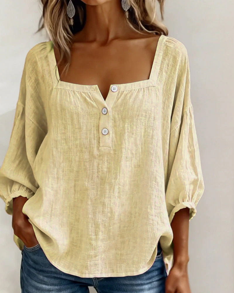 BRUNEL PARIS | BLOUSE À COL CARRE POUR FEMMES