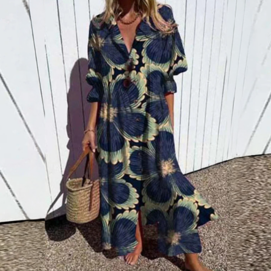 BRUNEL PARIS | ROBE MAXI IMPRIMÉE POUR FEMMES