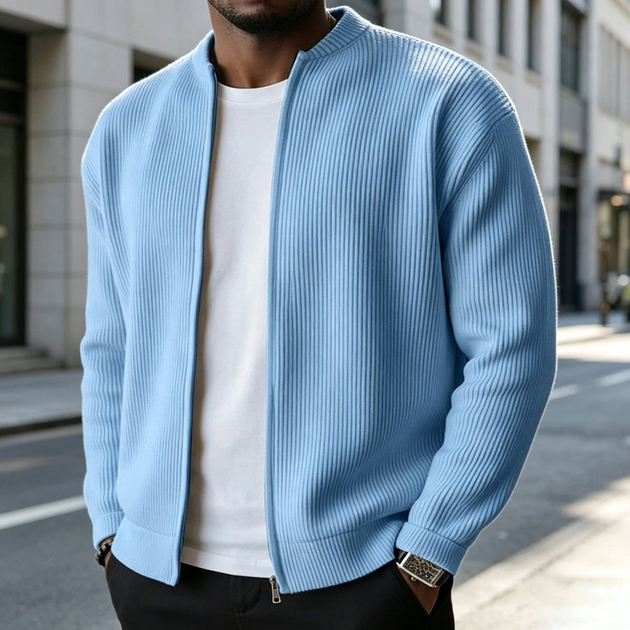 BRUNEL PARIS | Veste Zippée en Velours Côtelé pour Homme — Bleu