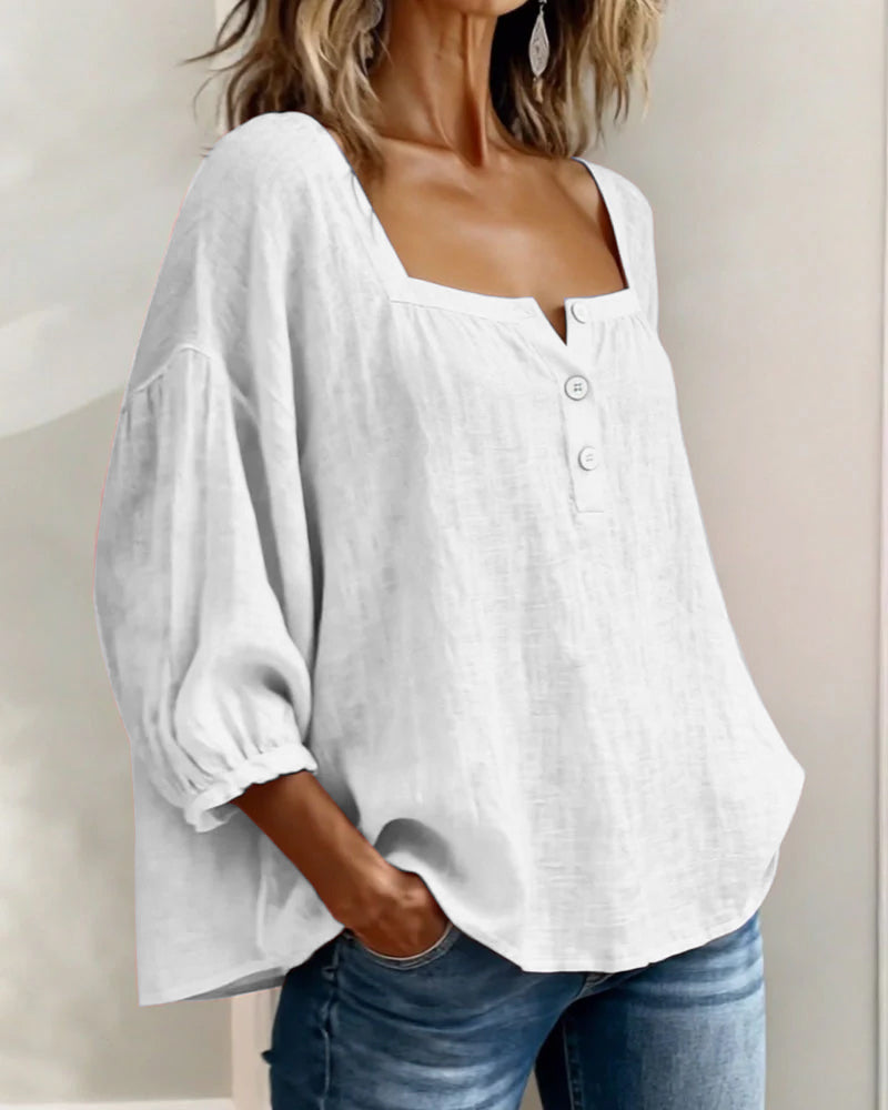 BRUNEL PARIS | BLOUSE À COL CARRE POUR FEMMES