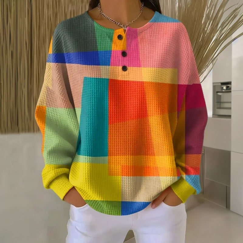 BRUNEL PARIS | PULL IMPRIMÉ À BOUTONS POUR FEMMES