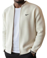BRUNEL PARIS | Veste Zippée Côtelée Homme, Col Montant Stretch
