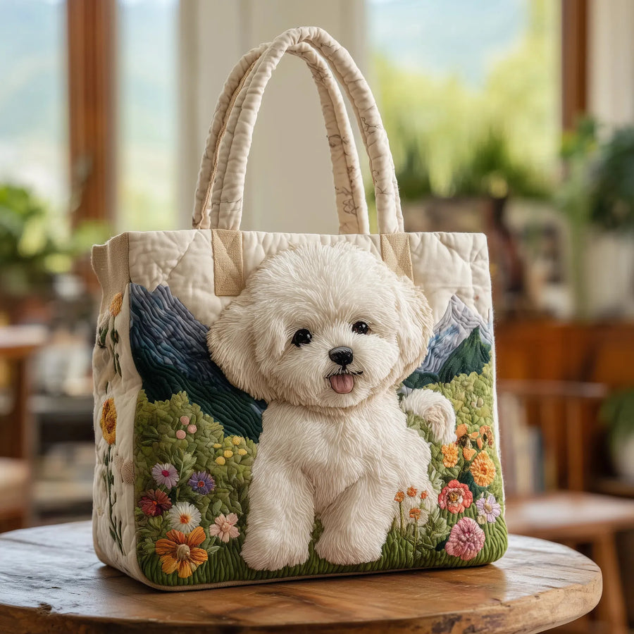 BRUNEL PARIS | Sac matelassé artisanal motif chiens