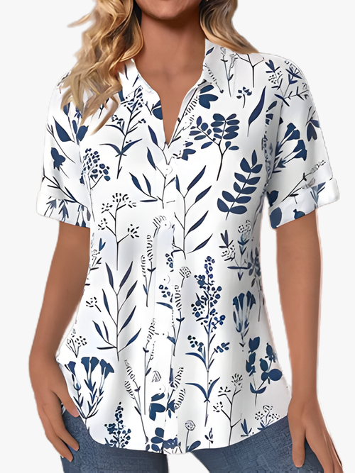 BRUNEL PARIS | BLOUSE IMPRIMÉE FEUILLES POUR FEMMES